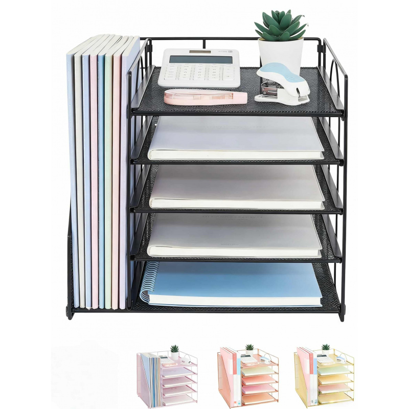 Letter Tray Desk - Étagère à dossiers multi-niveaux à 5
