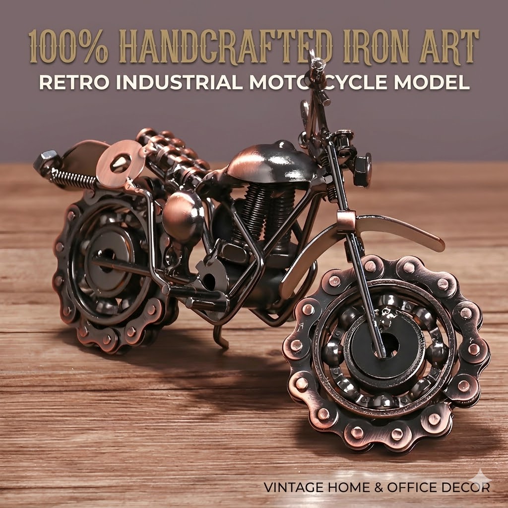 Home Office Industrial Style - Modèle de moto en fer fait