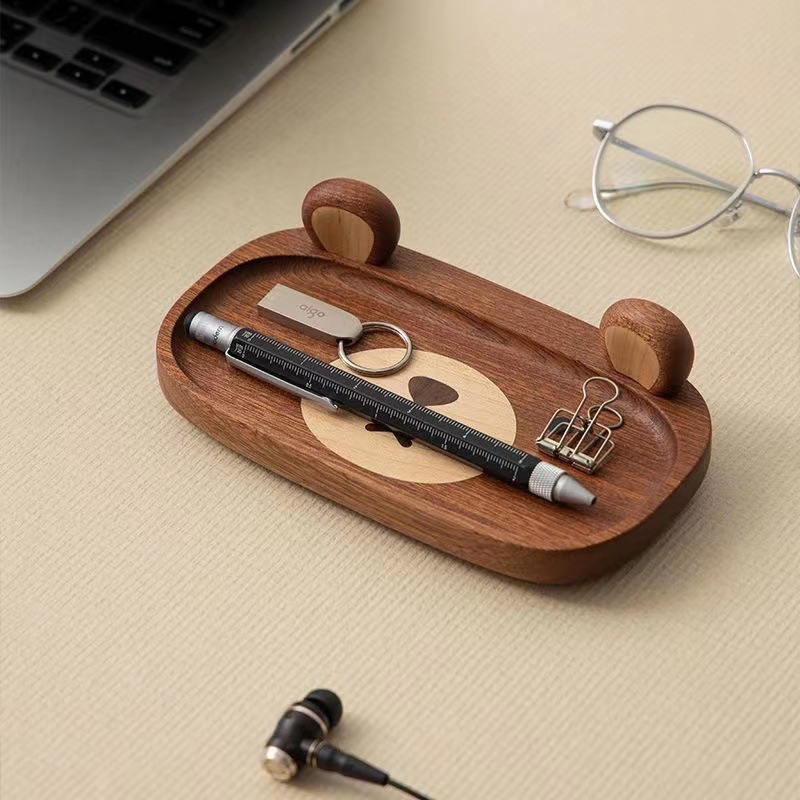 Home Office Gif - Plateau ours Miniature en bois massif,