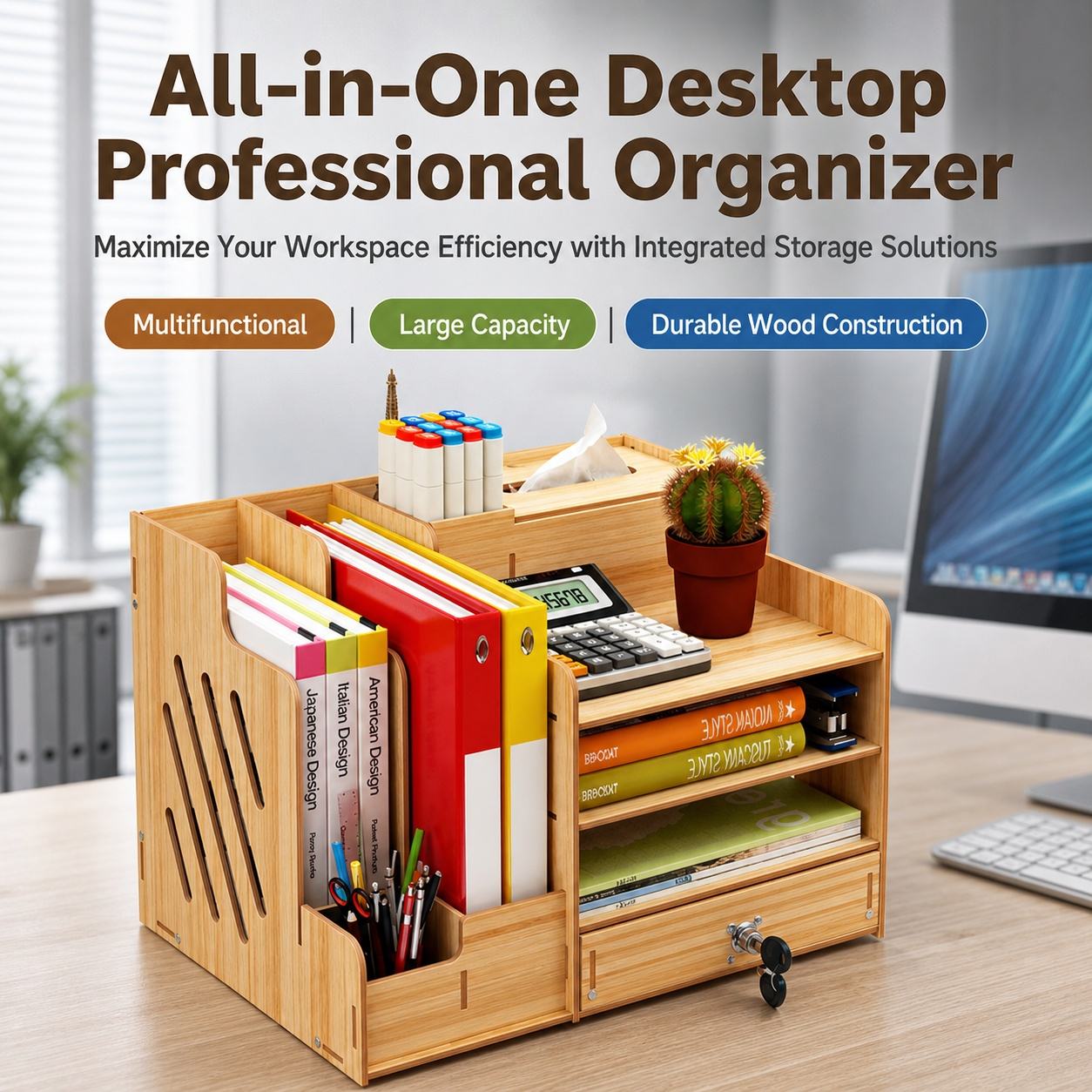 Organiseur de bureau en bois,  - Letter Tray Desk avis et prix