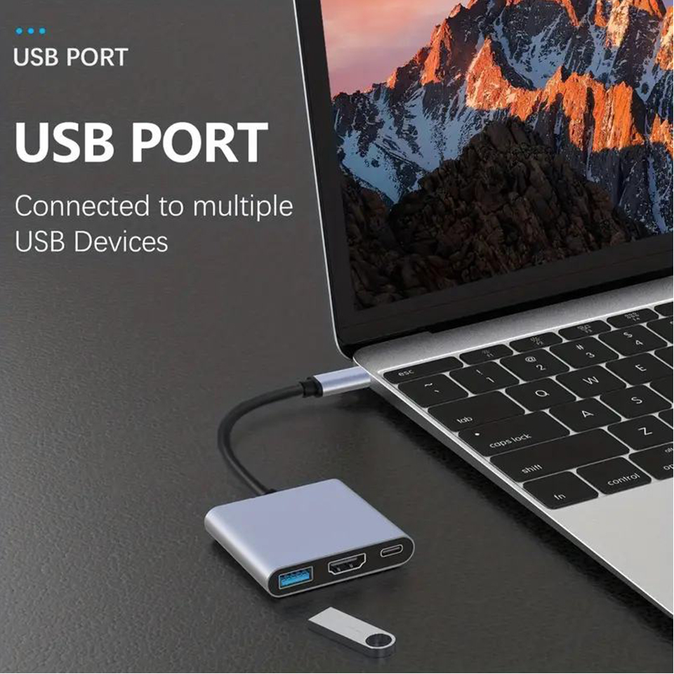 Hub USB Type-C 3 en 1, mâle ve - Home Office For Mac avis et prix